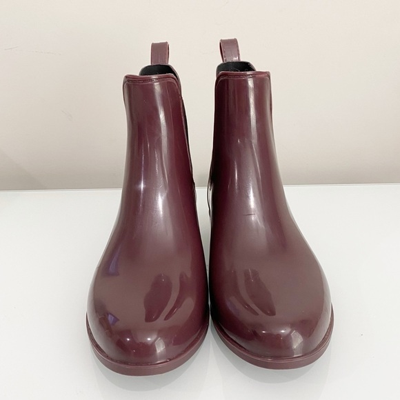 SAM EDELMAN Tinsley Chelsea Rubber Rain Bootie Sangria Size 7 - Picture 4 of 14
